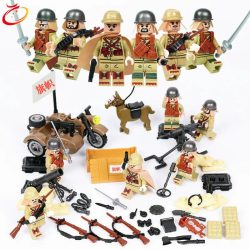   Katonai építőjáték figura szett - 6 db különböző japán világháborús katonafigura számos kiegészítővel 