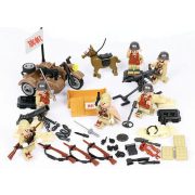 Katonai építőjáték figura szett - 6 db különböző japán világháborús katonafigura számos kiegészítővel 