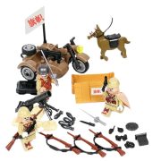Katonai építőjáték figura szett - 6 db különböző japán világháborús katonafigura számos kiegészítővel 