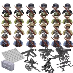   Katonai építőjáték figura szett - 24 db második világháborús katona figurával és számos kiegészítővel 