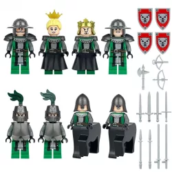   Építőjáték figura készlet - 8 darabos, középkori királyi testőrség kentaurokkal, számos kiegészítővel
