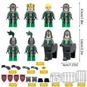 Építőjáték figura készlet - 8 darabos, középkori királyi testőrség kentaurokkal, számos kiegészítővel