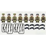 Katonai építőjáték figura szett - 8 db különböző világháborús katonafigura számos kiegészítővel