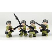 Katonai építőjáték figura szett - 8 db különböző világháborús katonafigura számos kiegészítővel