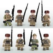 Katonai építőjáték figura szett - 8 db különböző katonafigura kiegészítőkkel