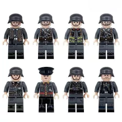   Katonai építőjáték figura szett - 8 db második világháborús német katonafigura