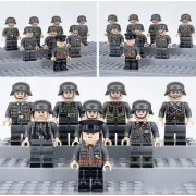 Katonai építőjáték figura szett - 8 db második világháborús német katonafigura