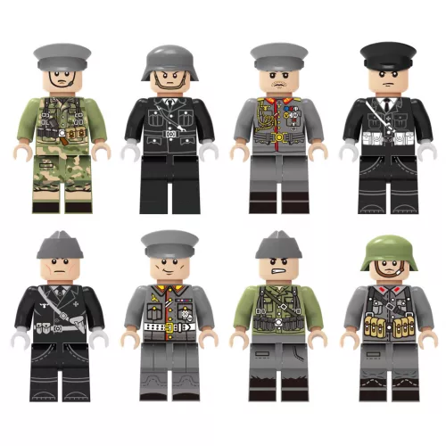 Katonai építőjáték figura szett - 8 db különböző második világháborús katonafigura