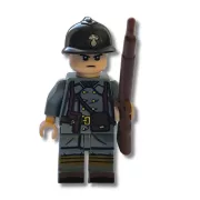 Katonai építőjáték figura szett - 20 db világháborús francia katona, kiegészítőkkel, 1 db alaplappal