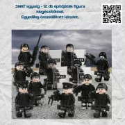 SWAT egység - 12 db építőjáték figura kiegészítőkkel.