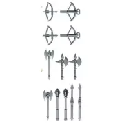Építőjáték figura készlet - viking hadsereg építőjáték készlet - 12 db figura számos kiegészítővel