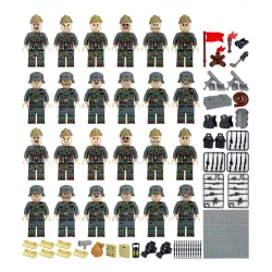   Katonai építőjáték figura szett - 24 db világháborús katona, számos kiegészítővel, 1 db alaplappal