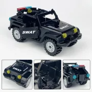 SWAT építőjáték készlet 12 db  rendőrfigurával, 2 db kutyafigurával, 1 db SWAT dzsippel és számos kiegészítővel